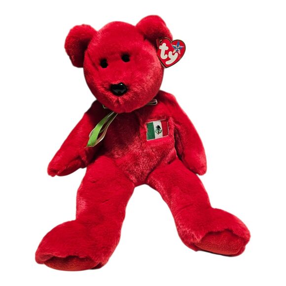 Vintage Ty Beanie Baby Osito Bear 12" Collectible Stuffed Animal Toy Red 1999 - Picture 1 of 5